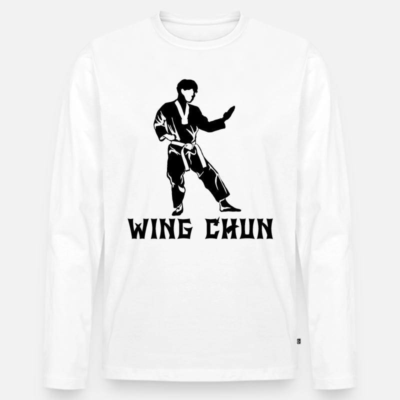 Wing Chun - Männer Premium Bio Langarmshirt - Weiß