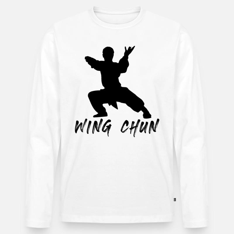 Wing Chun - Männer Premium Bio Langarmshirt - Weiß