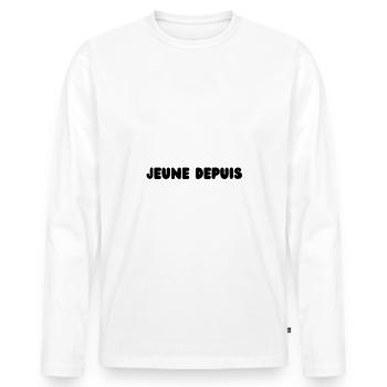 je ne suis pas vieux - T-shirt manches longues Premium bio Homme - blanc - Devant - Nico (187cm)