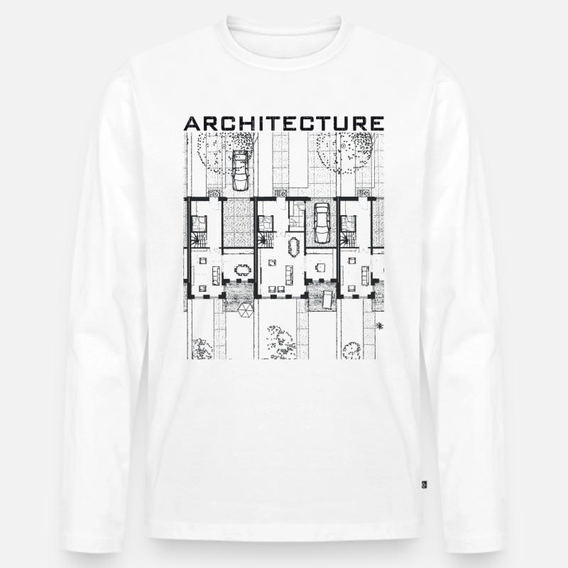 Architektur - Männer Premium Bio Langarmshirt - Weiß