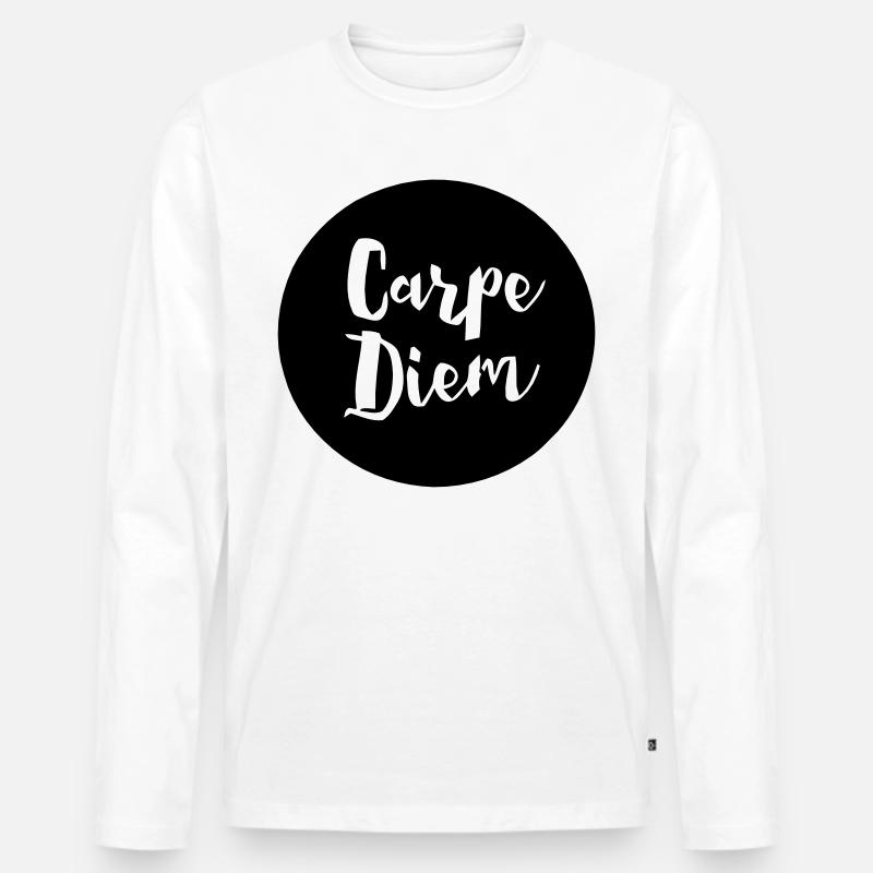 Carpe Diem - Männer Premium Bio Langarmshirt - Weiß