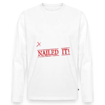 Lustiges Ruhestands-Ruhestandsgeschenk für Männer und Frauen - Männer Premium Bio Langarmshirt - Weiß - Vorne - Nico (187cm)