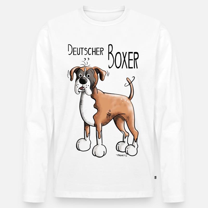 Deutscher Boxer - Männer Premium Bio Langarmshirt - Weiß