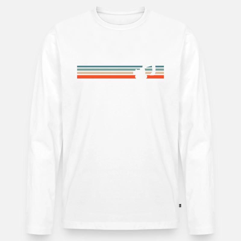 retro Bagger Baustelle - Männer Premium Bio Langarmshirt - Weiß