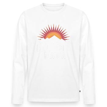 Mountain Mama Hiking Camping Nature-Loving Moms - Men's Premium Organic Long Sleeve Shirt - white - Front - Nico (187cm)