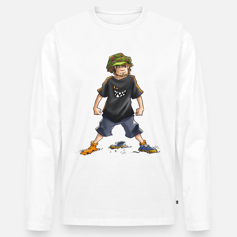 Die Wilden Kerle Juli Pose - Männer Premium Bio Langarmshirt - Weiß