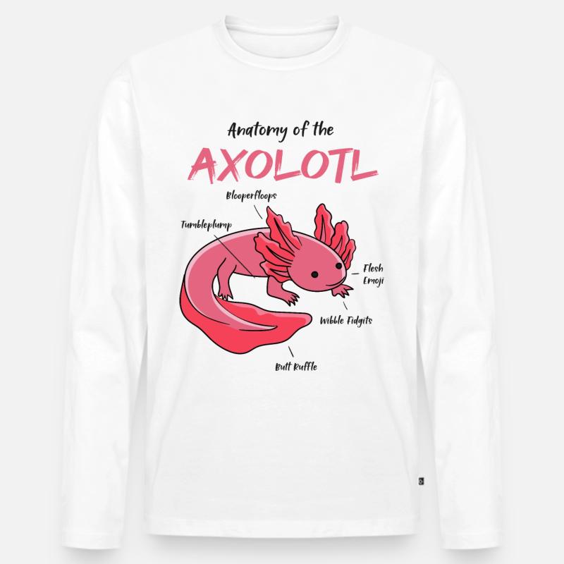 Axolotl Anatomie - Männer Premium Bio Langarmshirt - Weiß