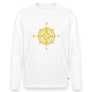 compass - Men's Premium Organic Long Sleeve Shirt - white - Front - Nico (187cm)