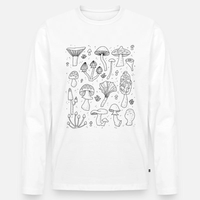 Pilze - Männer Premium Bio Langarmshirt - Weiß