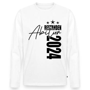 Abitur 2024 - Männer Premium Bio Langarmshirt - Weiß - Vorne - Nico (187cm)
