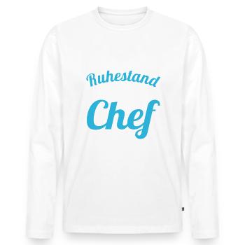 Ruhestand Rentner Rentnerin Rente Opa Oma Geschenk - Männer Premium Bio Langarmshirt - Weiß - Vorne - Nico (187cm)