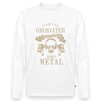 Großvater Opa Heavy Metal Hard Rock Musik Geschenk - Männer Premium Bio Langarmshirt - Weiß - Vorne - Nico (187cm)