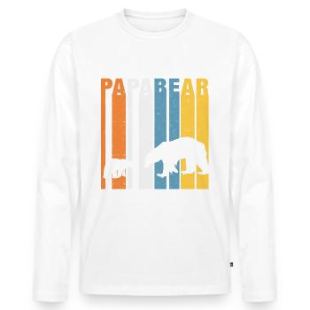Papabear Vater Vati Papa Tochter Sohn Geschenk - Männer Premium Bio Langarmshirt - Weiß - Vorne - Nico (187cm)