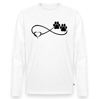 Dog's paw with heart - Men's Premium Organic Long Sleeve Shirt - white - Front - Nico (187cm)