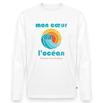 Mon Coeur L'ocean - Männer Premium Bio Langarmshirt - Weiß - Vorne - Nico (187cm)