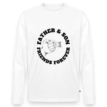 Father & Son Friends Forever Black - Men's Premium Organic Long Sleeve Shirt - white - Front - Nico (187cm)