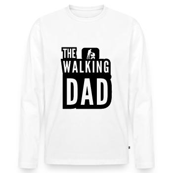 La poussette Walking Dad Daddy Blanc Noir - T-shirt manches longues Premium bio Homme - blanc - Devant - Nico (187cm)