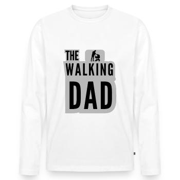 The Walking Dad Stroller Baby Black Grey - Men's Premium Organic Long Sleeve Shirt - white - Front - Nico (187cm)