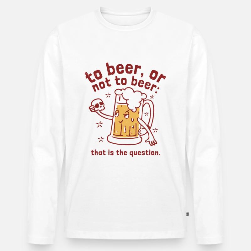 Bier oder nicht Bier - Männer Premium Bio Langarmshirt - Weiß