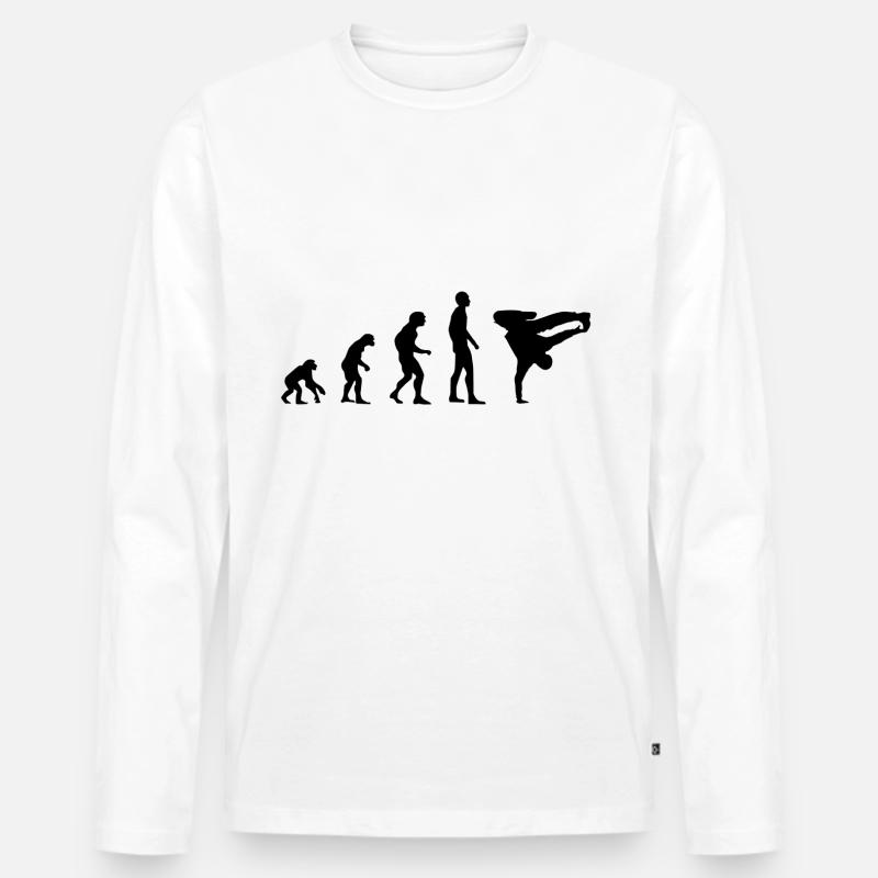 Breakdance Evolution Silhouette - Men's Premium Organic Long Sleeve Shirt - white