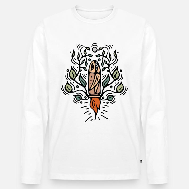 Verrückte Kugel - Männer Premium Bio Langarmshirt - Weiß