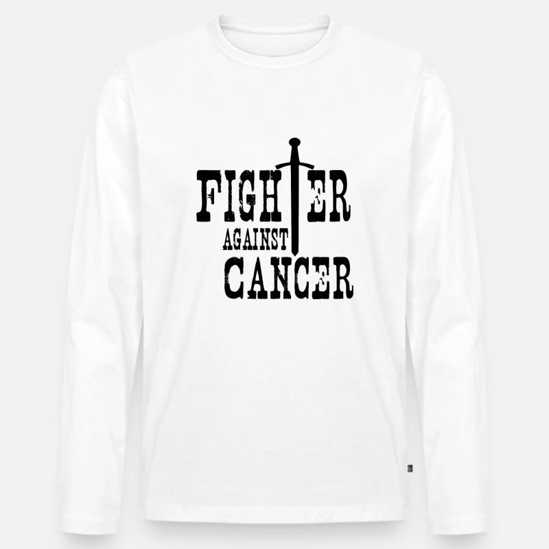 Der Kampf gegen Krebs! - Männer Premium Bio Langarmshirt - Weiß