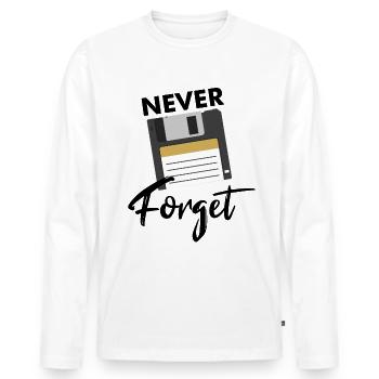 Disquette nerd nerds disant - T-shirt manches longues Premium bio Homme - blanc - Devant - Nico (187cm)