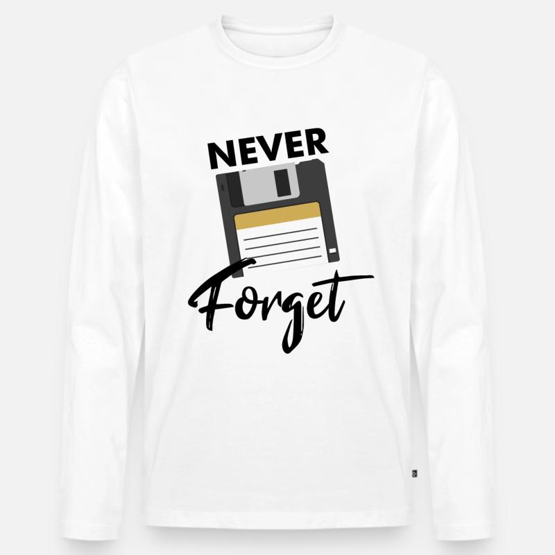 Nerd Nerds Diskette Spruch - Männer Premium Bio Langarmshirt - Weiß
