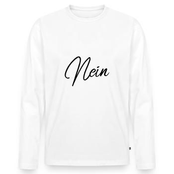 Einfach nein - Männer Premium Bio Langarmshirt - Weiß - Vorne - Nico (187cm)
