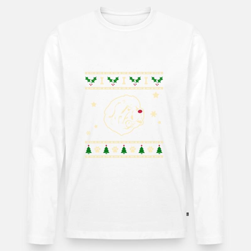 Neufundland Weihnachtsgeschenk - Männer Premium Bio Langarmshirt - Weiß