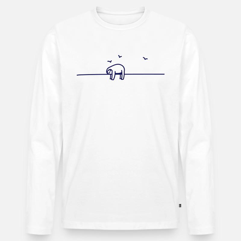 sleep - Männer Premium Bio Langarmshirt - Weiß