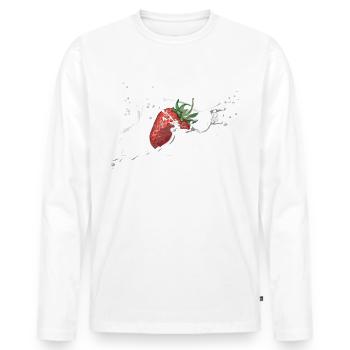fraise - T-shirt manches longues Premium bio Homme - blanc - Devant - Nico (187cm)