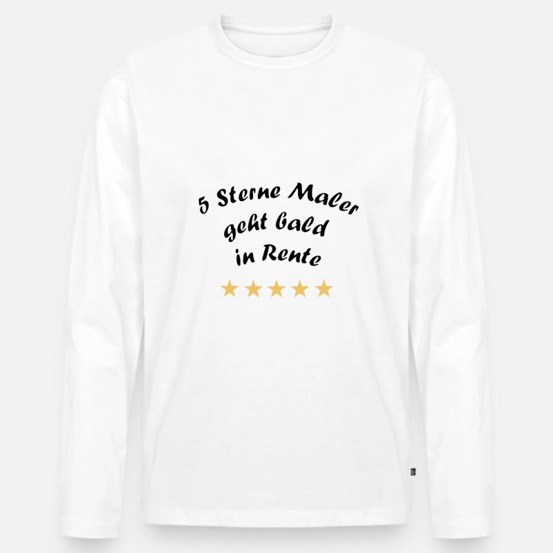 Rentner, Rente, Maler, Spruch - Männer Premium Bio Langarmshirt - Weiß