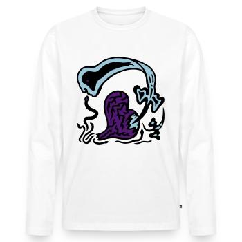 Harcèlement. L’énergie sombre et la souffrance émotionnelle - T-shirt manches longues Premium bio Homme - blanc - Devant - Nico (187cm)