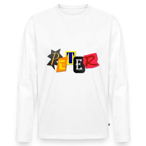 Peter - Patchwork-Style - Männer Premium Bio Langarmshirt