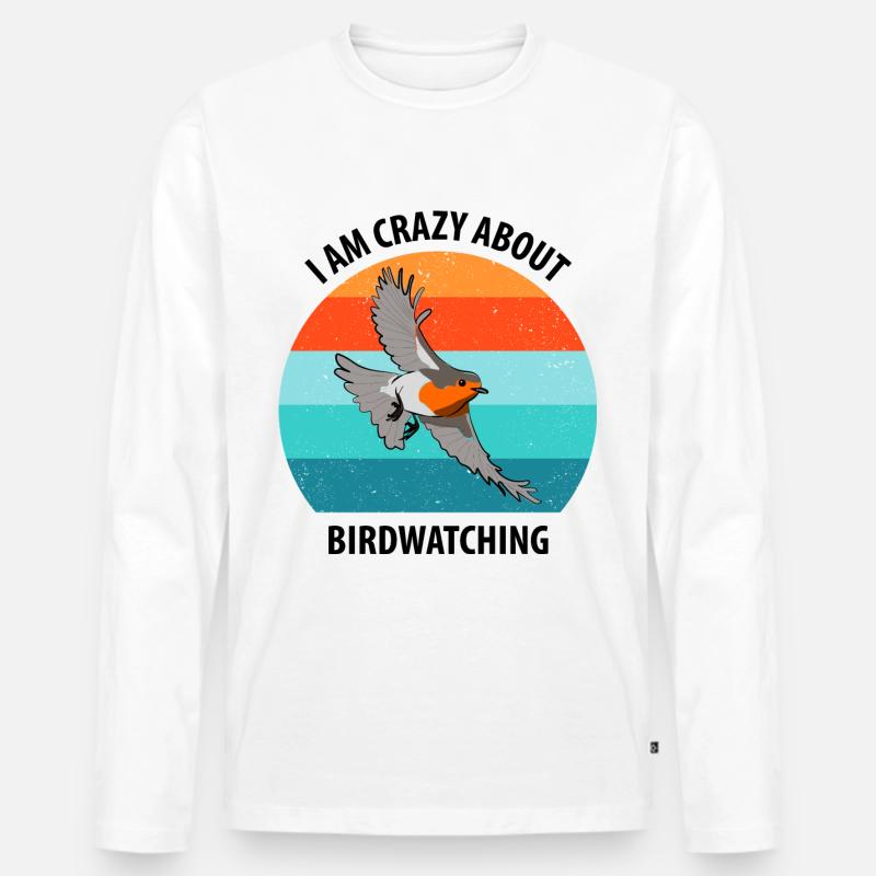 Vogelbeobachtung Vögel Beobachten Birding Vogel - Männer Premium Bio Langarmshirt - Weiß