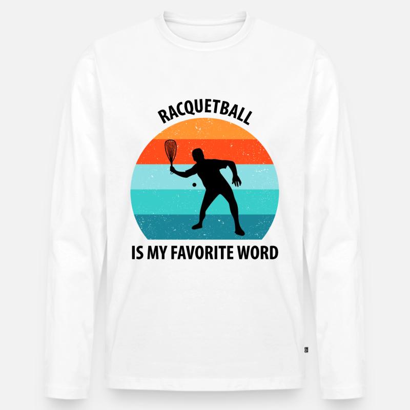 Racqueetball - Männer Premium Bio Langarmshirt - Weiß