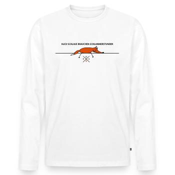 Schlafender Fuchs (b) - Männer Premium Bio Langarmshirt - Weiß - Vorne - Nico (187cm)