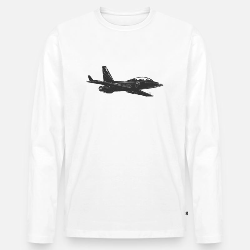 Jet Chrome - Männer Premium Bio Langarmshirt - Weiß