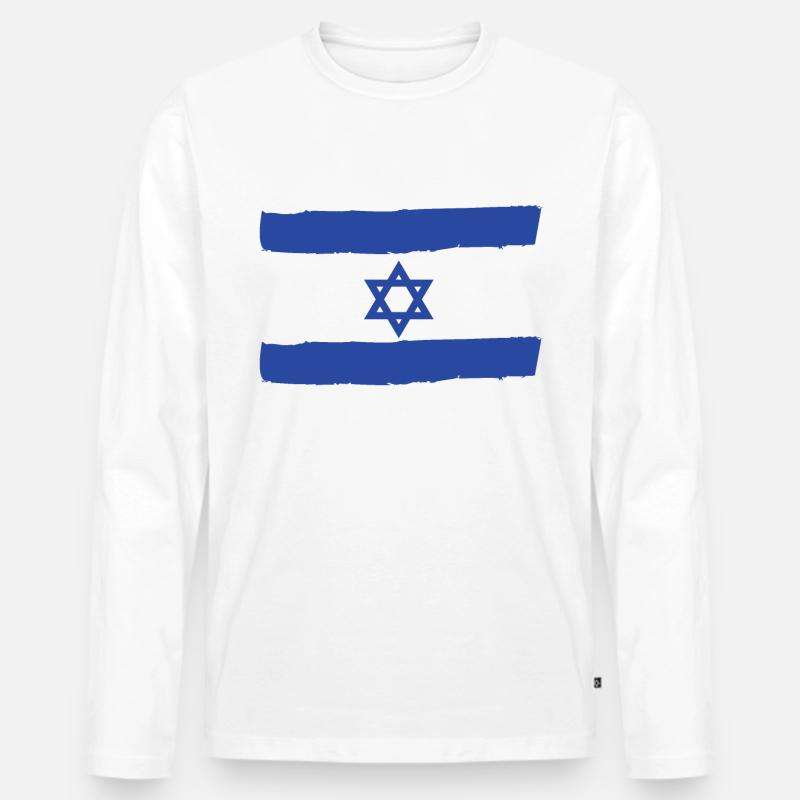 Flagge Israels - Männer Premium Bio Langarmshirt - Weiß