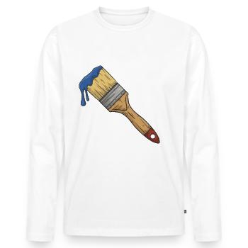 Brush with paint - Men's Premium Organic Long Sleeve Shirt - white - Front - Nico (187cm)
