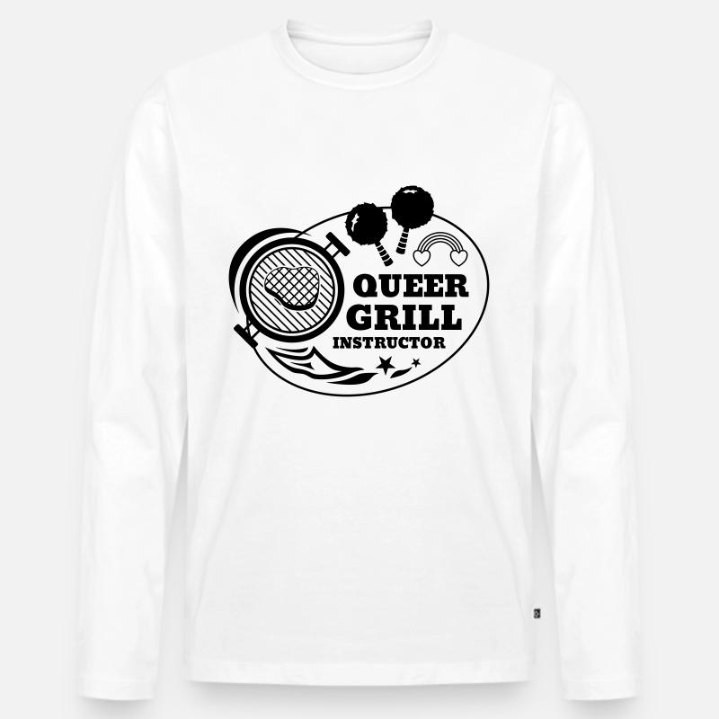 Queer Grill Instructor BBQ Gift Idea Men's Premium Organic Long Sleeve Shirt