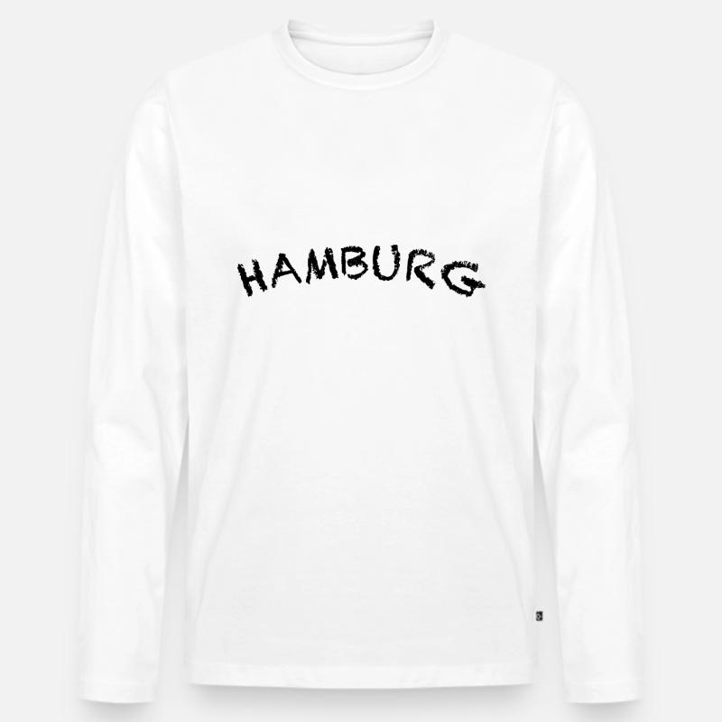 Hamburg - Männer Premium Bio Langarmshirt - Weiß