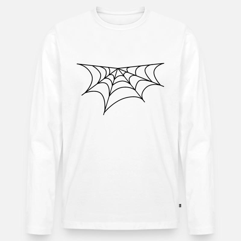 Spinnennetz - Männer Premium Bio Langarmshirt - Weiß