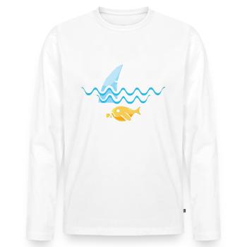 Dream big is shark - Men's Premium Organic Long Sleeve Shirt - white - Front - Nico (187cm)