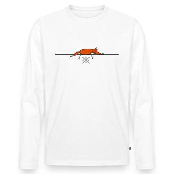 Schlafender Fuchs - Männer Premium Bio Langarmshirt - Weiß - Vorne - Nico (187cm)