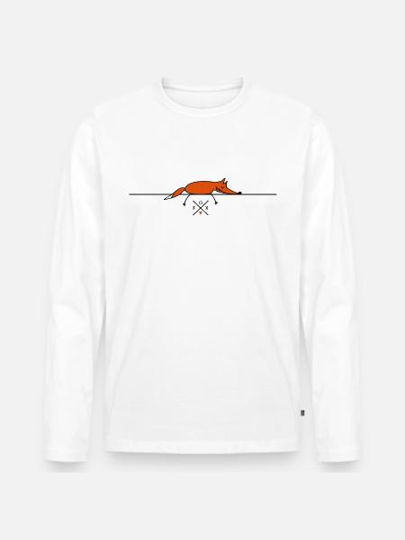 Sleeping fox - Men's Premium Organic Long Sleeve Shirt - white