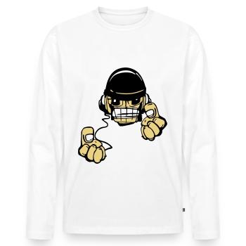 Micky DJ - T-shirt manches longues Premium bio Homme - blanc - Devant - Nico (187cm)
