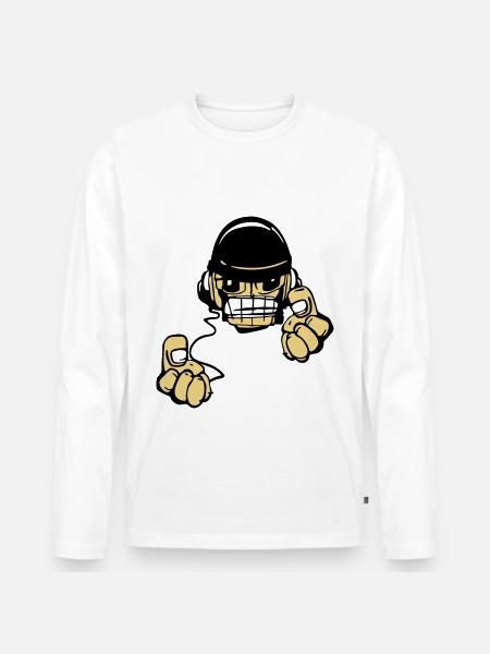 Micky DJ - Männer Premium Bio Langarmshirt - Weiß