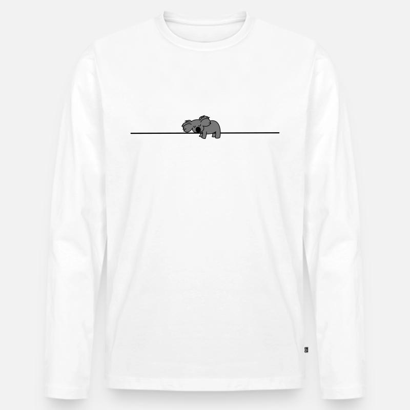 Schlafender Koala - Männer Premium Bio Langarmshirt - Weiß